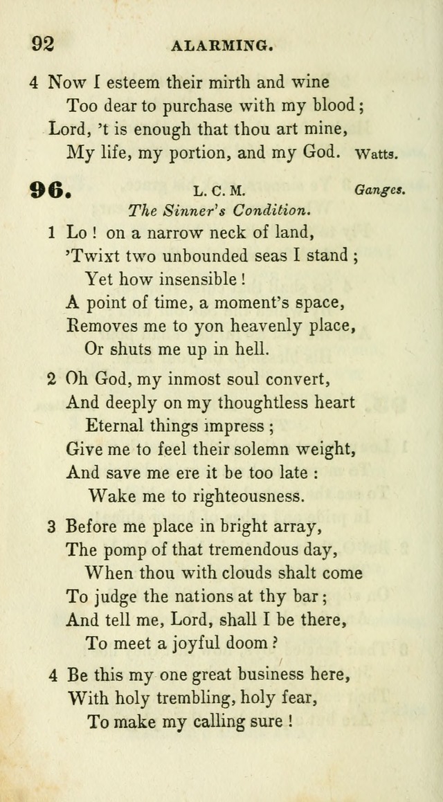 Conference Hymns : adapted to religious conferences, and meetings for prayer, to which is added a selection of the most favorite melodies in common use page 92