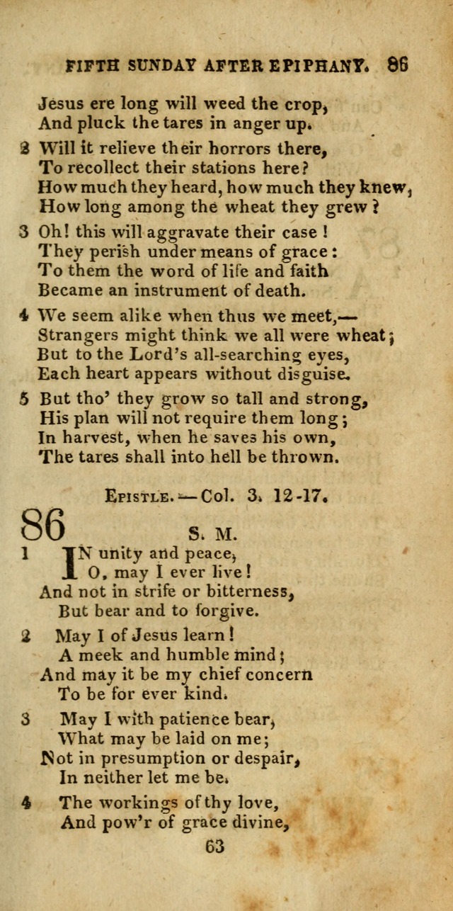 Church Hymn Book; consisting of hymns and psalms, original and selected. adapted to public worship and many other occasions. 2nd ed. page 63