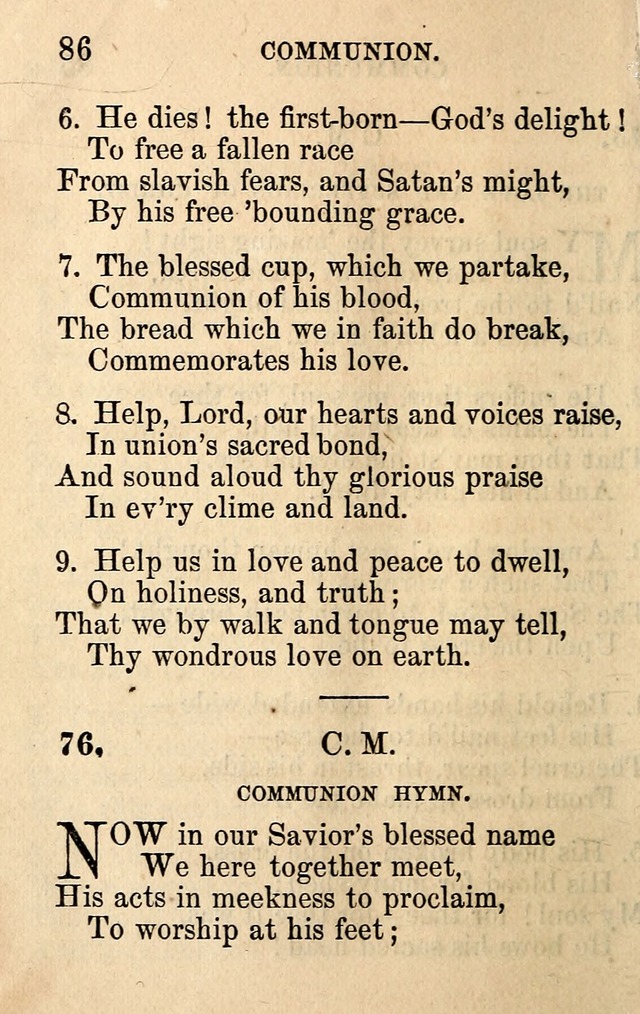 A Collection of Hymns: designed for the use of the Church of Christ page 86