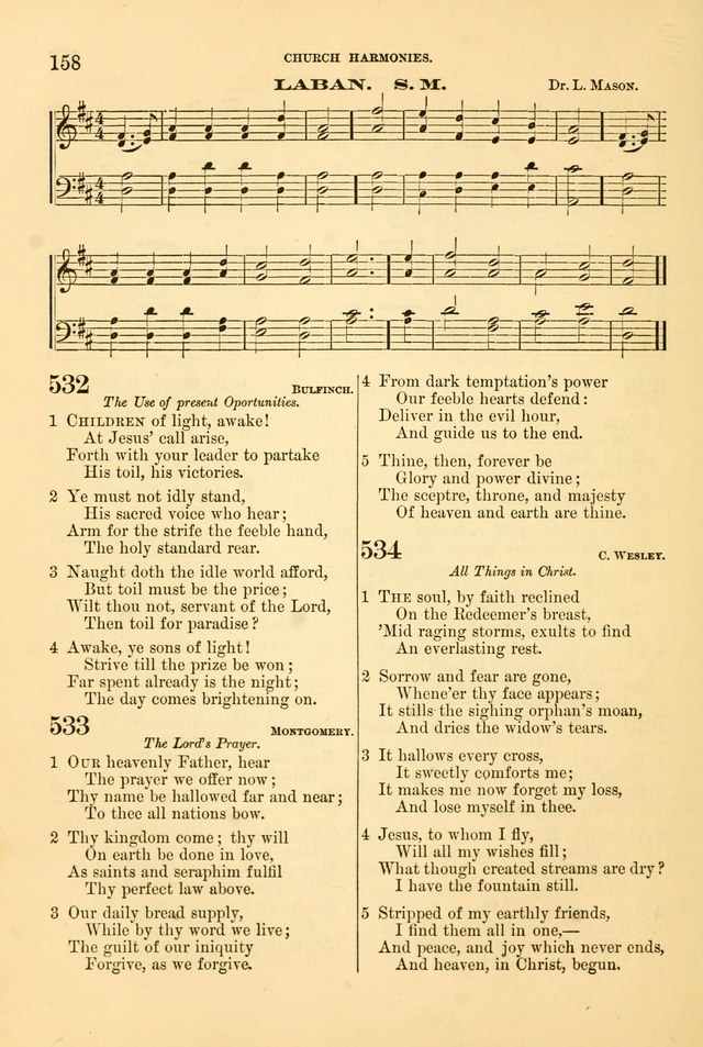 Church Harmonies: a collection of hymns and tunes for the use of Congregations page 158