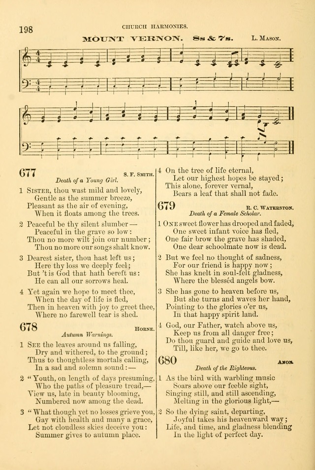 Church Harmonies: a collection of hymns and tunes for the use of Congregations page 198