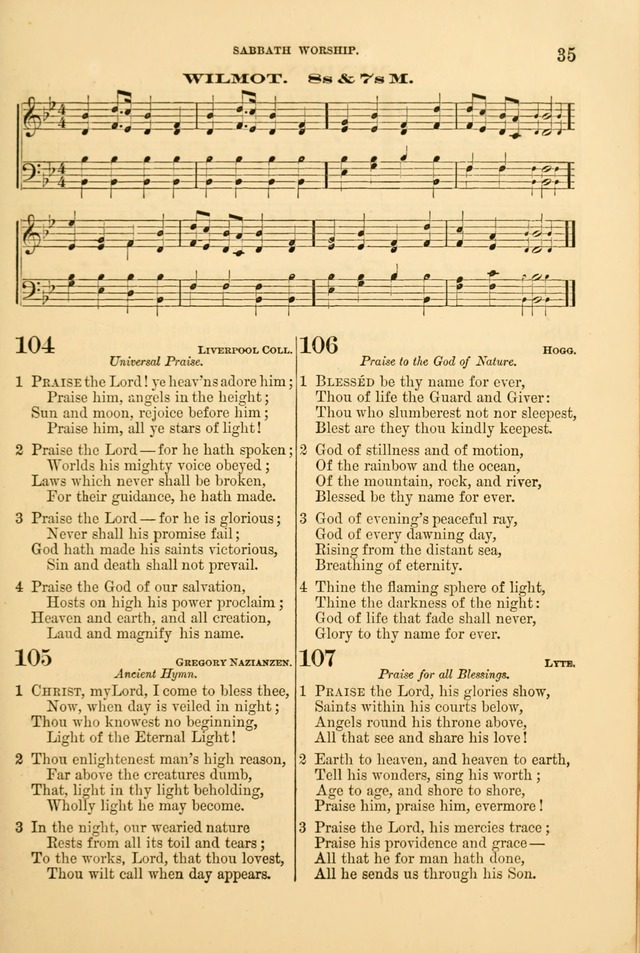 Church Harmonies: a collection of hymns and tunes for the use of Congregations page 35