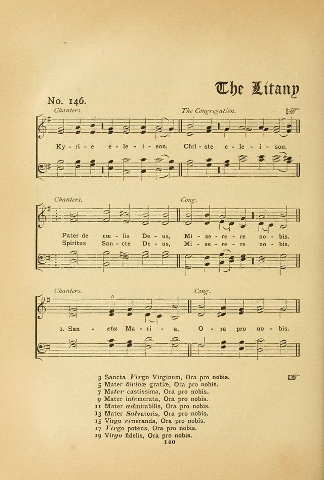 The Catholic Hymnal: containing hymns for congregational and home use, and the vesper psalms, the office of compline, the litanies, hymns at benediction, etc. page 140