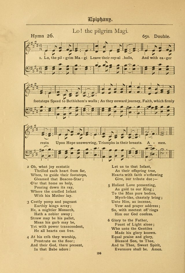 The Catholic Hymnal: containing hymns for congregational and home use, and the vesper psalms, the office of compline, the litanies, hymns at benediction, etc. page 26