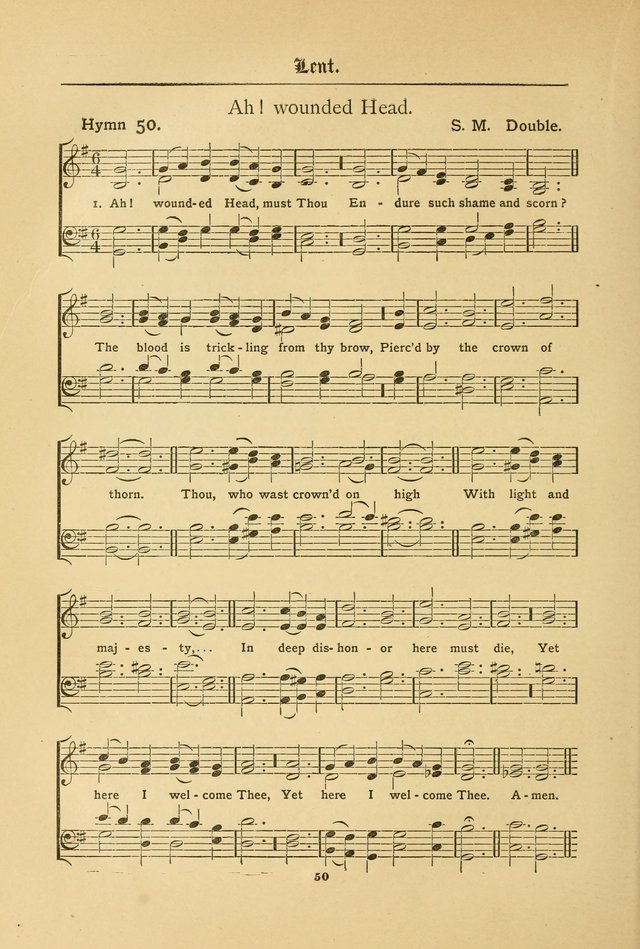 The Catholic Hymnal: containing hymns for congregational and home use, and the vesper psalms, the office of compline, the litanies, hymns at benediction, etc. page 50