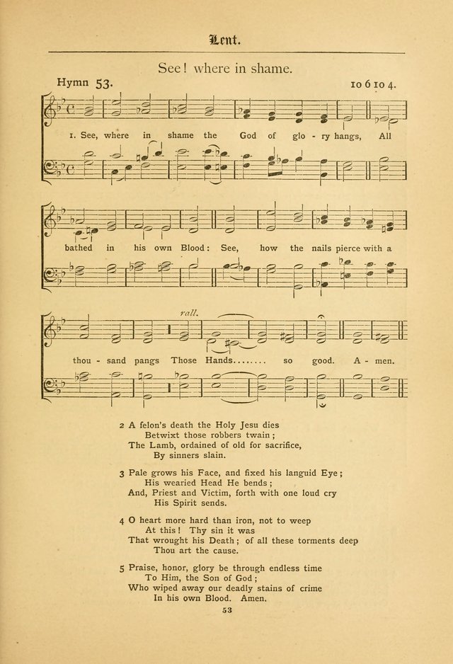The Catholic Hymnal: containing hymns for congregational and home use, and the vesper psalms, the office of compline, the litanies, hymns at benediction, etc. page 53