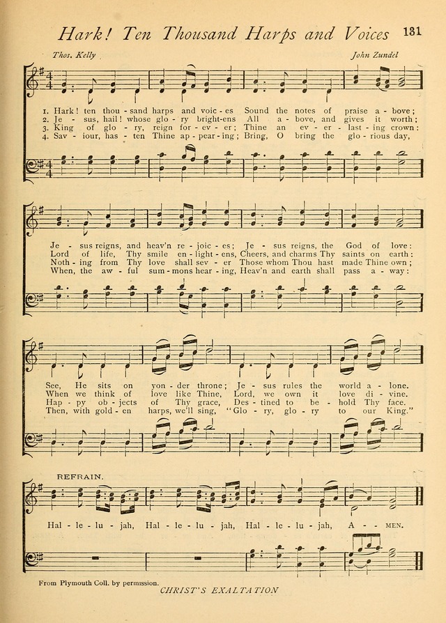 The Church and Home Hymnal: containing hymns and tunes for church service, for prayer meetings, for Sunday schools, for praise service, for home circles, for young people, children and special occasio page 144