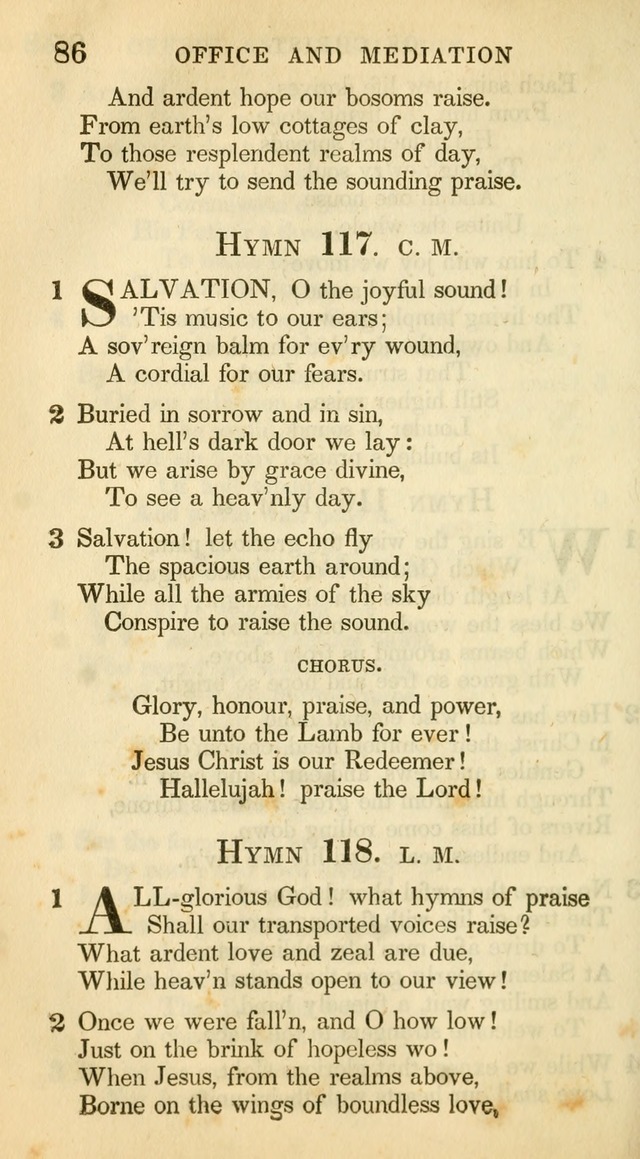 A Collection of Hymns and a Liturgy: for the use of Evangelical Lutheran Churches, to which are added prayers for families and individuals (New and Enl. Stereotype Ed.) page 86