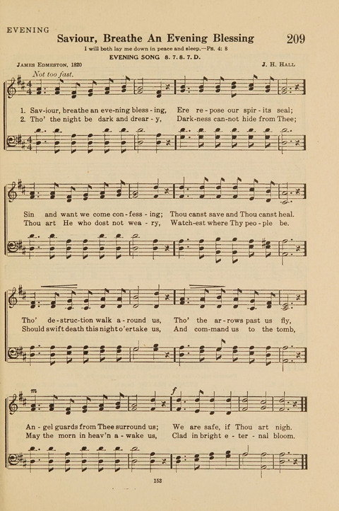 Church Hymnal, Mennonite: a collection of hymns and sacred songs suitable for use in public worship, worship in the home, and all general occasions (1st ed. ) [with Deutscher Anhang] page 153