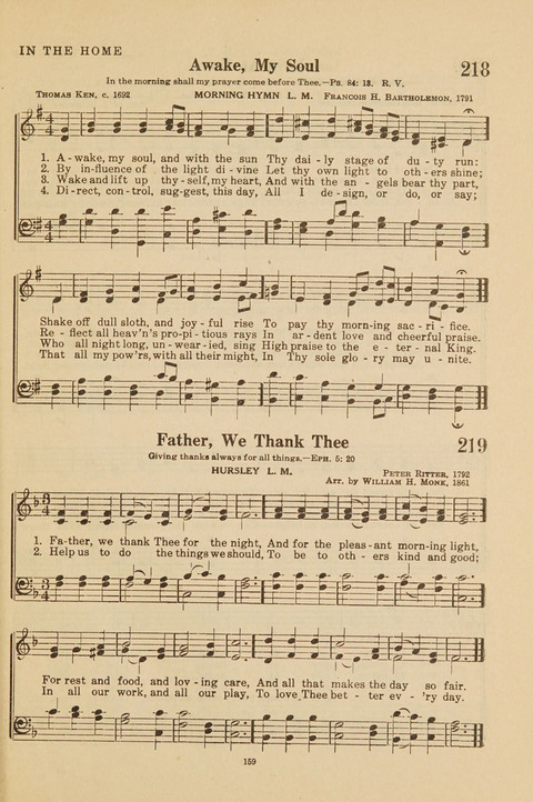 Church Hymnal, Mennonite: a collection of hymns and sacred songs suitable for use in public worship, worship in the home, and all general occasions (1st ed. ) [with Deutscher Anhang] page 159