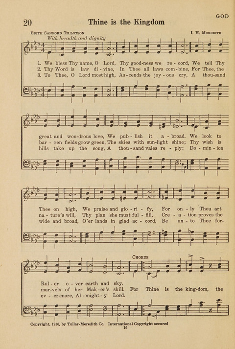 Church Hymnal, Mennonite: a collection of hymns and sacred songs suitable for use in public worship, worship in the home, and all general occasions (1st ed. ) [with Deutscher Anhang] page 16