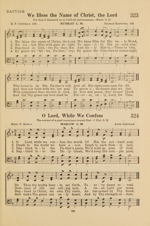 Church Hymnal, Mennonite: a collection of hymns and sacred songs suitable for use in public worship, worship in the home, and all general occasions (1st ed. ) [with Deutscher Anhang] page 239