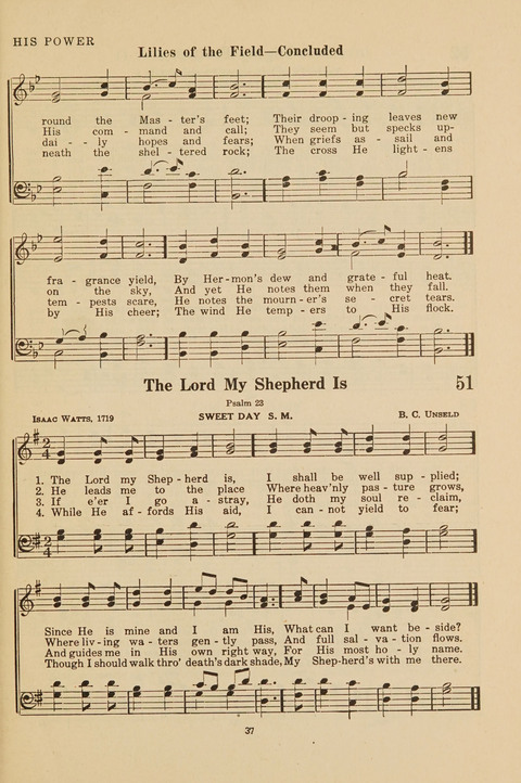 Church Hymnal, Mennonite: a collection of hymns and sacred songs suitable for use in public worship, worship in the home, and all general occasions (1st ed. ) [with Deutscher Anhang] page 37