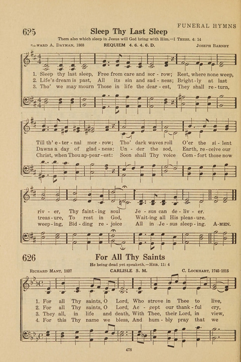Church Hymnal, Mennonite: a collection of hymns and sacred songs suitable for use in public worship, worship in the home, and all general occasions (1st ed. ) [with Deutscher Anhang] page 478