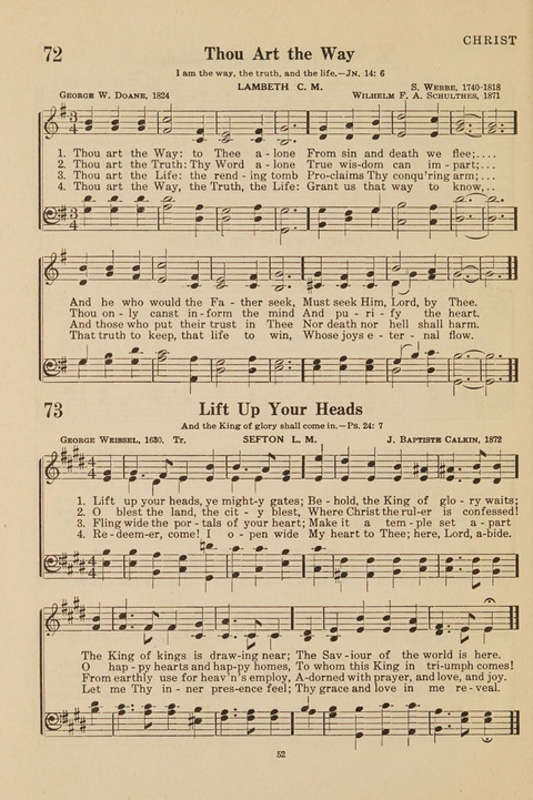 Church Hymnal, Mennonite: a collection of hymns and sacred songs suitable for use in public worship, worship in the home, and all general occasions (1st ed. ) [with Deutscher Anhang] page 52