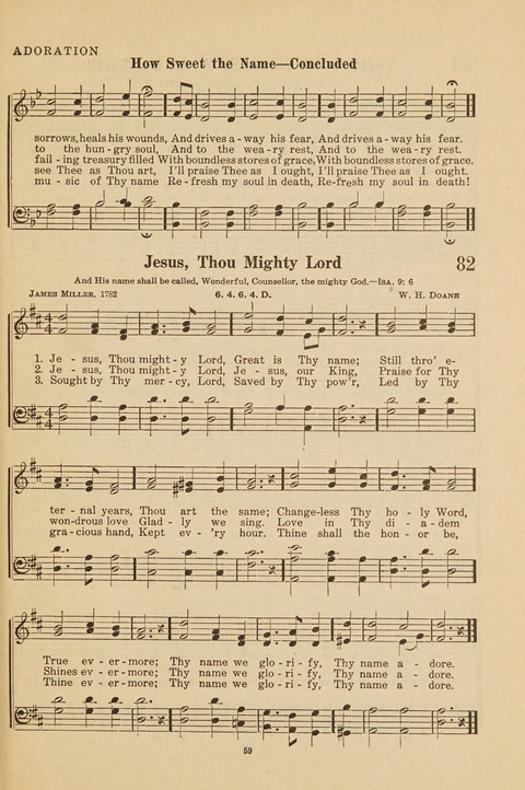 Church Hymnal, Mennonite: a collection of hymns and sacred songs suitable for use in public worship, worship in the home, and all general occasions (1st ed. ) [with Deutscher Anhang] page 59