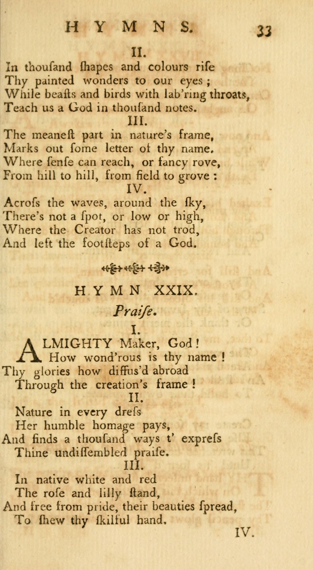 A Collection of Hymns, More Particularly Designed for the Use of the  West Society in Boston. (2nd ed. with Additions) page 33
