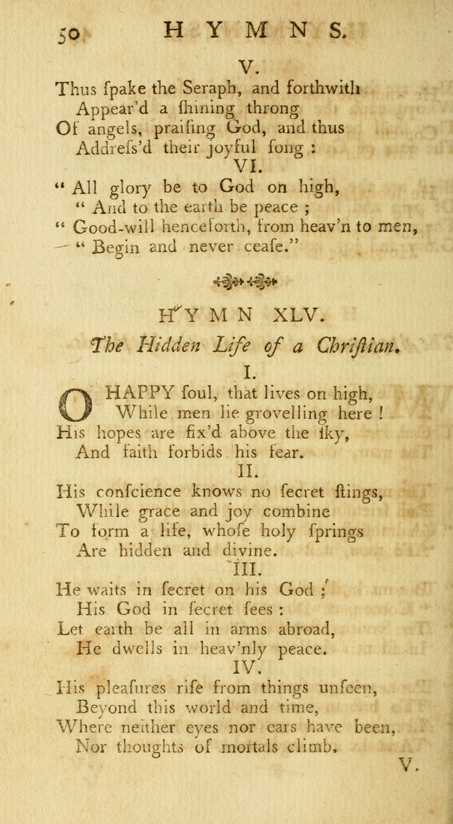 A Collection of Hymns, More Particularly Designed for the Use of the  West Society in Boston. (2nd ed. with Additions) page 50