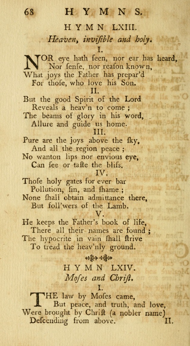 A Collection of Hymns, More Particularly Designed for the Use of the  West Society in Boston. (2nd ed. with Additions) page 68