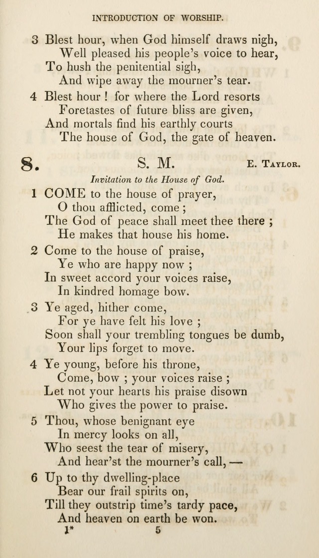 Christian Hymns for Public and Private Worship: a collection compiled  by a committee of the Cheshire Pastoral Association (11th ed.) page 5