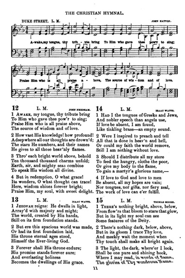 The Christian hymnal: a collection of hymns and tunes for congregational and social worship; in two parts (Rev.) page 11