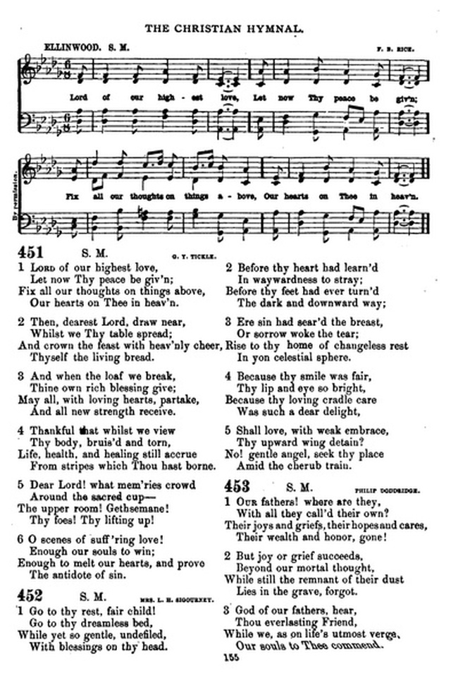 The Christian hymnal: a collection of hymns and tunes for congregational and social worship; in two parts (Rev.) page 155