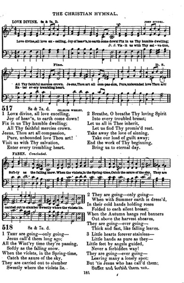 The Christian hymnal: a collection of hymns and tunes for congregational and social worship; in two parts (Rev.) page 181