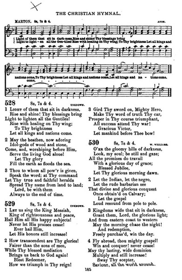 The Christian hymnal: a collection of hymns and tunes for congregational and social worship; in two parts (Rev.) page 185