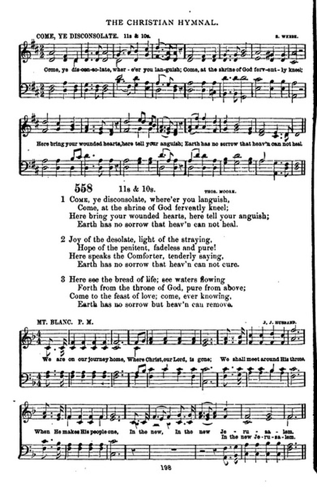 The Christian hymnal: a collection of hymns and tunes for congregational and social worship; in two parts (Rev.) page 198