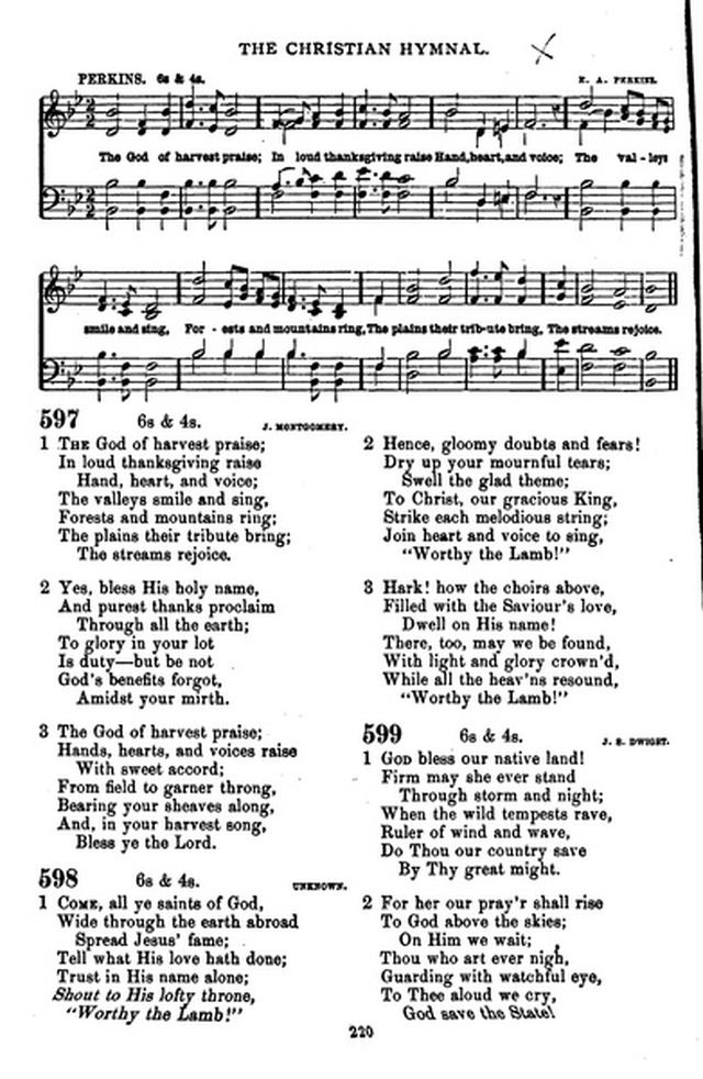 The Christian hymnal: a collection of hymns and tunes for congregational and social worship; in two parts (Rev.) page 220