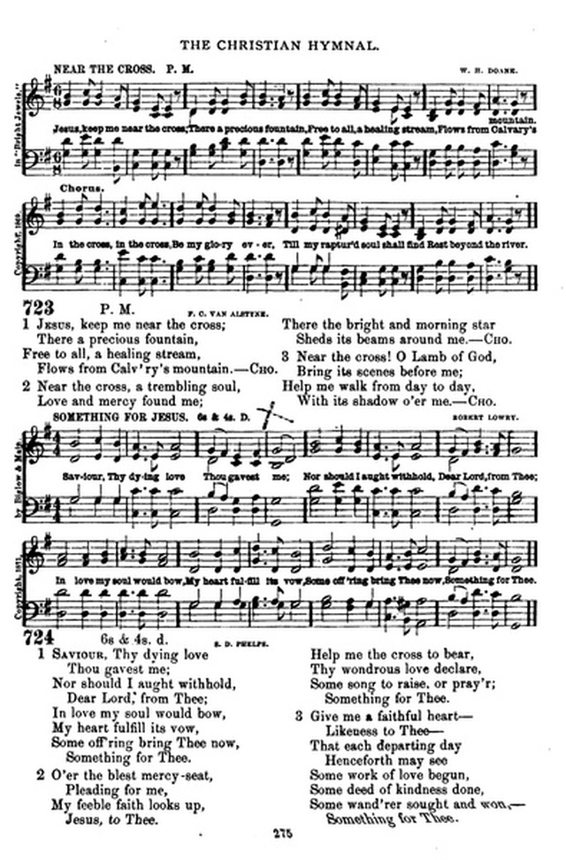 The Christian hymnal: a collection of hymns and tunes for congregational and social worship; in two parts (Rev.) page 275