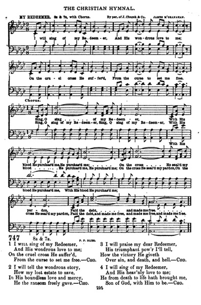 The Christian hymnal: a collection of hymns and tunes for congregational and social worship; in two parts (Rev.) page 295