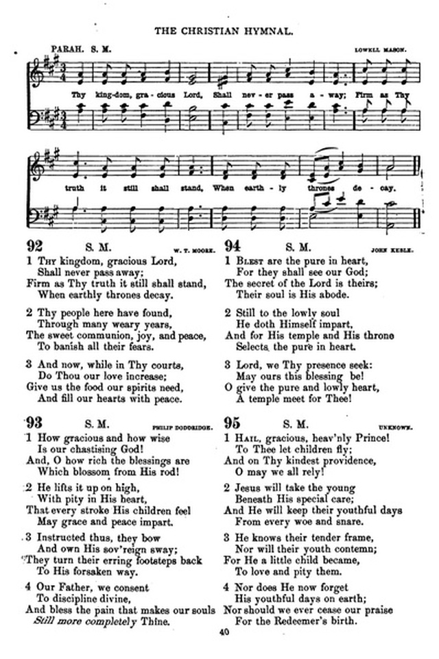 The Christian hymnal: a collection of hymns and tunes for congregational and social worship; in two parts (Rev.) page 40