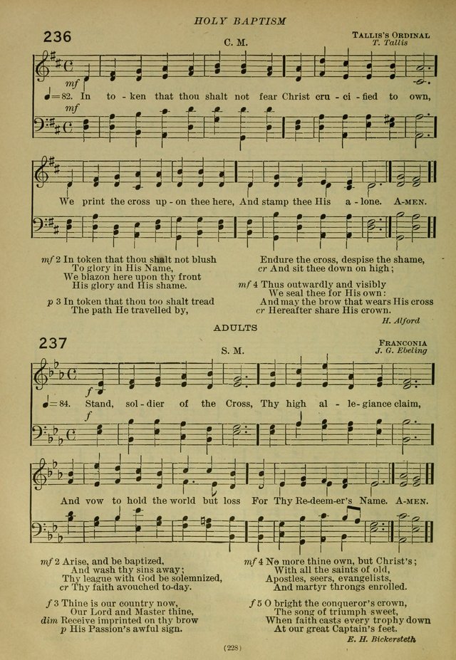 The Church Hymnal: containing hymns approved and set forth by the general conventions of 1892 and 1916; together with hymns for the use of guilds and brotherhoods, and for special occasions (Rev. ed) page 229