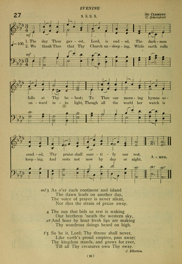 The Church Hymnal: containing hymns approved and set forth by the general conventions of 1892 and 1916; together with hymns for the use of guilds and brotherhoods, and for special occasions (Rev. ed) page 27