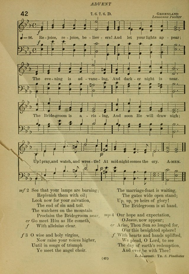 The Church Hymnal: containing hymns approved and set forth by the general conventions of 1892 and 1916; together with hymns for the use of guilds and brotherhoods, and for special occasions (Rev. ed) page 43