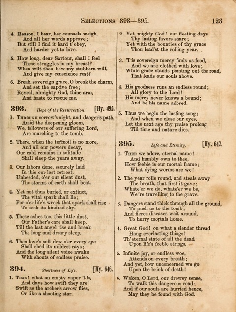 Congregational Hymn and Tune Book; containing the Psalms and Hymns of the General Association of Connecticut, adapted to Suitable Tunes page 123