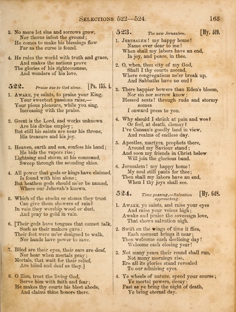 Congregational Hymn and Tune Book; containing the Psalms and Hymns of the General Association of Connecticut, adapted to Suitable Tunes page 163
