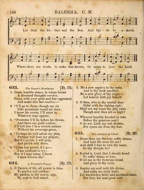 Congregational Hymn and Tune Book; containing the Psalms and Hymns of the General Association of Connecticut, adapted to Suitable Tunes page 196