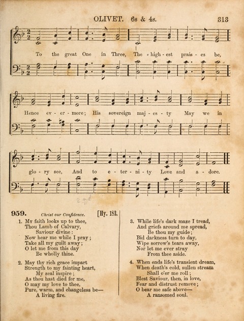 Congregational Hymn and Tune Book; containing the Psalms and Hymns of the General Association of Connecticut, adapted to Suitable Tunes page 313