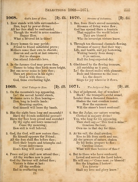 Congregational Hymn and Tune Book; containing the Psalms and Hymns of the General Association of Connecticut, adapted to Suitable Tunes page 353