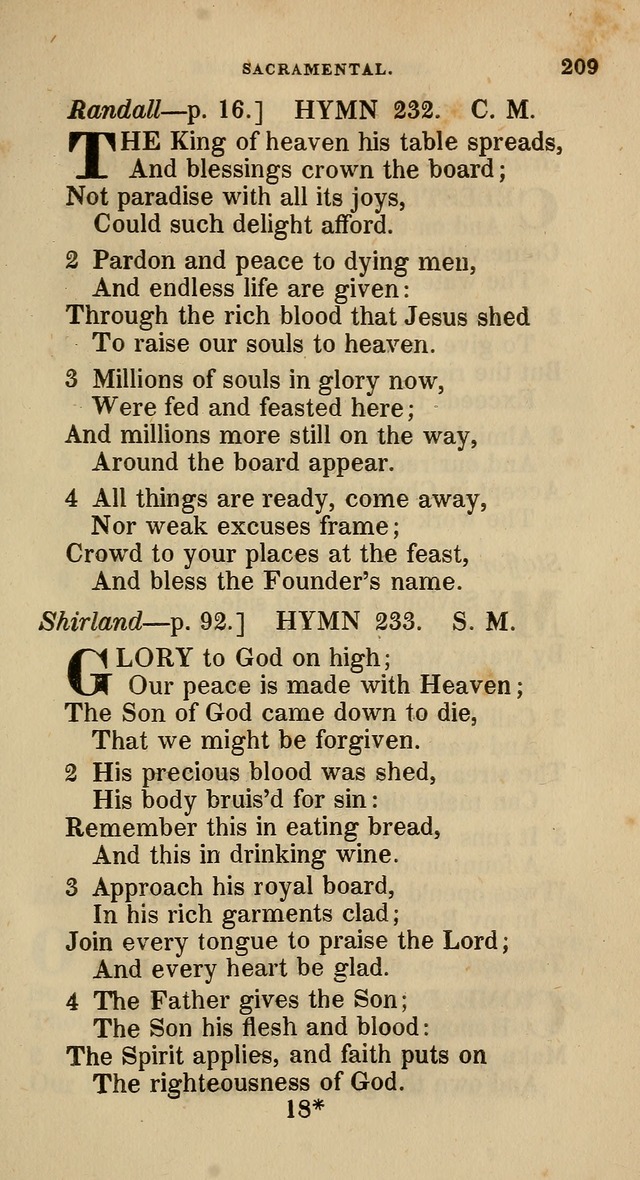 A Collection of Hymns for the Use of the Methodist Episcopal Church: principally from the collection of  Rev. John Wesley, M. A., late fellow of Lincoln College, Oxford; with... (Rev. & corr.) page 209
