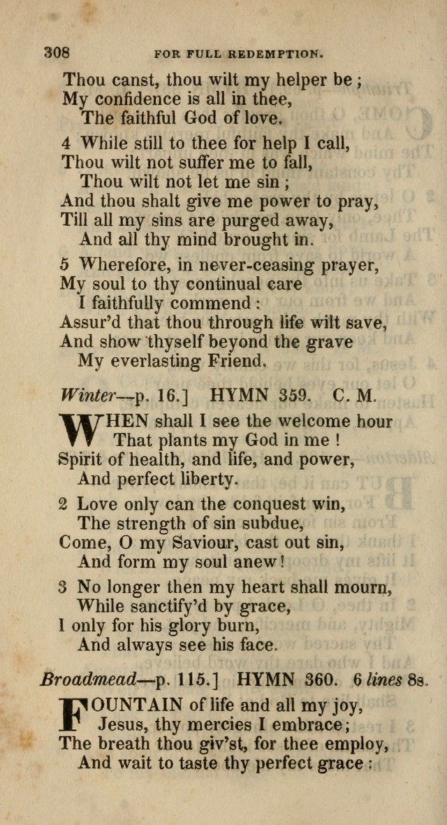 A Collection of Hymns for the Use of the Methodist Episcopal Church: principally from the collection of  Rev. John Wesley, M. A., late fellow of Lincoln College, Oxford; with... (Rev. & corr.) page 308