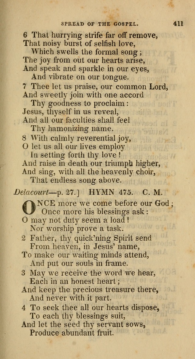 A Collection of Hymns for the Use of the Methodist Episcopal Church: principally from the collection of  Rev. John Wesley, M. A., late fellow of Lincoln College, Oxford; with... (Rev. & corr.) page 411