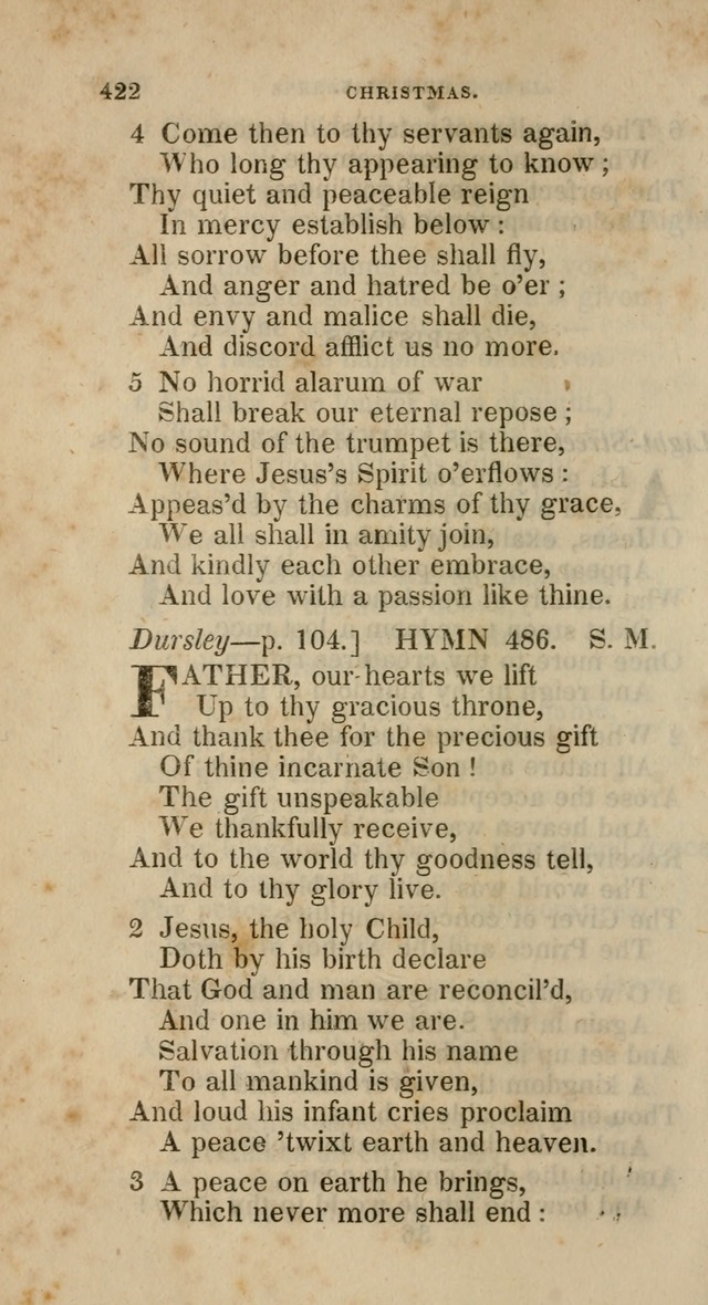 A Collection of Hymns for the Use of the Methodist Episcopal Church: principally from the collection of  Rev. John Wesley, M. A., late fellow of Lincoln College, Oxford; with... (Rev. & corr.) page 422