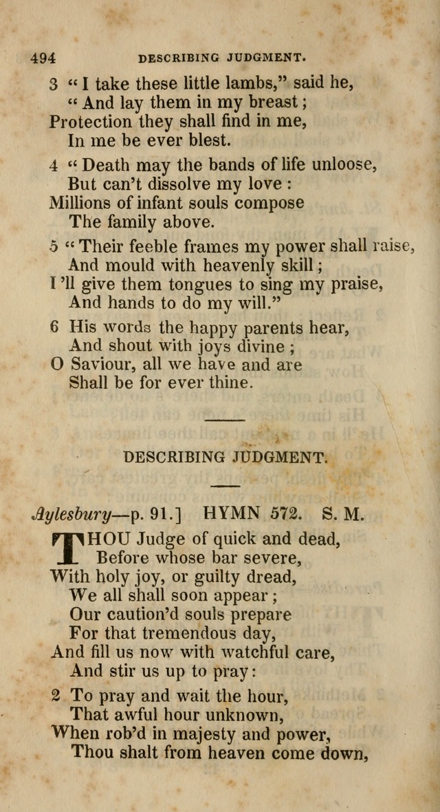 A Collection of Hymns for the Use of the Methodist Episcopal Church: principally from the collection of  Rev. John Wesley, M. A., late fellow of Lincoln College, Oxford; with... (Rev. & corr.) page 494