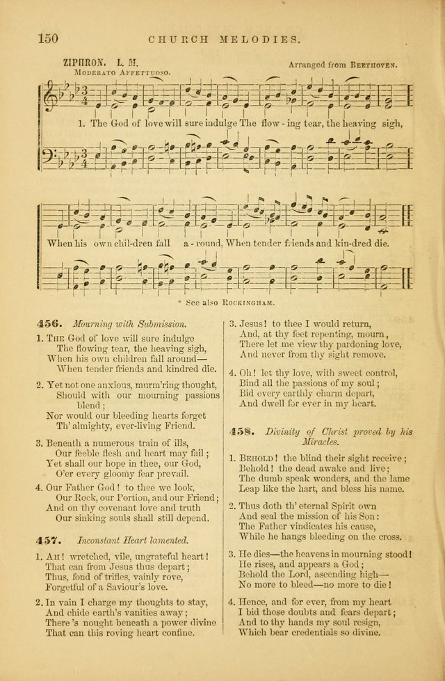Church Melodies: collection of psalms and hymns, with appropriate music. For the use of congregations. page 150