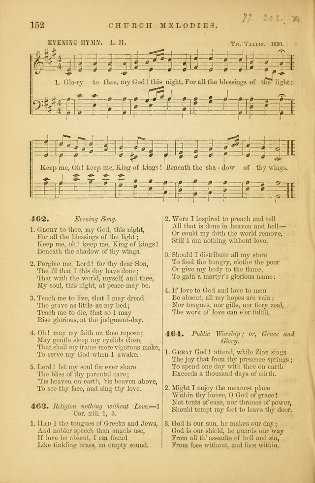 Church Melodies: collection of psalms and hymns, with appropriate music. For the use of congregations. page 152