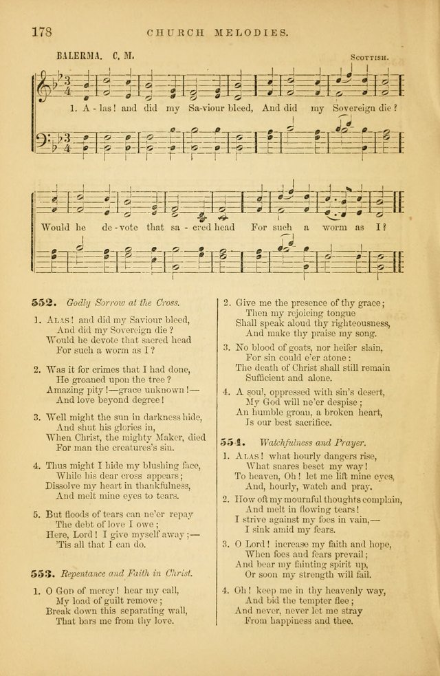 Church Melodies: collection of psalms and hymns, with appropriate music. For the use of congregations. page 178