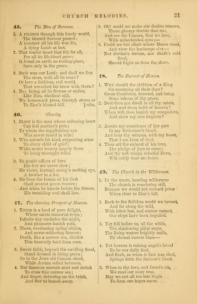 Church Melodies: collection of psalms and hymns, with appropriate music. For the use of congregations. page 21